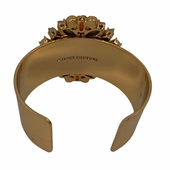 Juicy Couture Gold Cuff Rhinestone Flower Statemen - Picture 7 of 12
